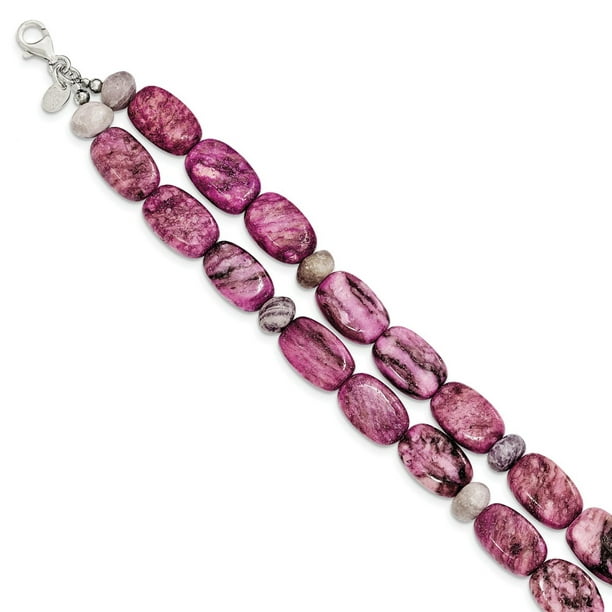 Details about   U&C Sundance Charoite Lavender Pink Pearl .925 Sterling Silver Toggle Bracelet